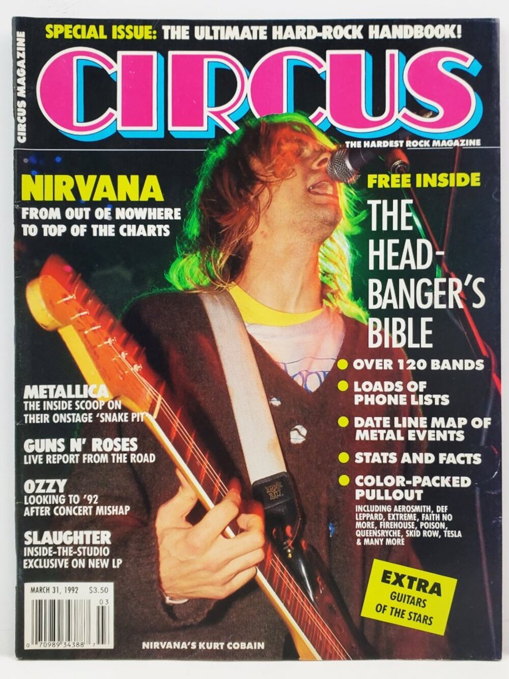 Circus Magazine Vintage 1992 Nirvana Cobain Metallica Guns N Roses Ozzy Savatage